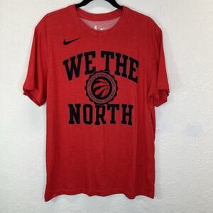 Nike Dri-Fit “We The North” Raptors Toronto Basketball Red Tee Size L, sports